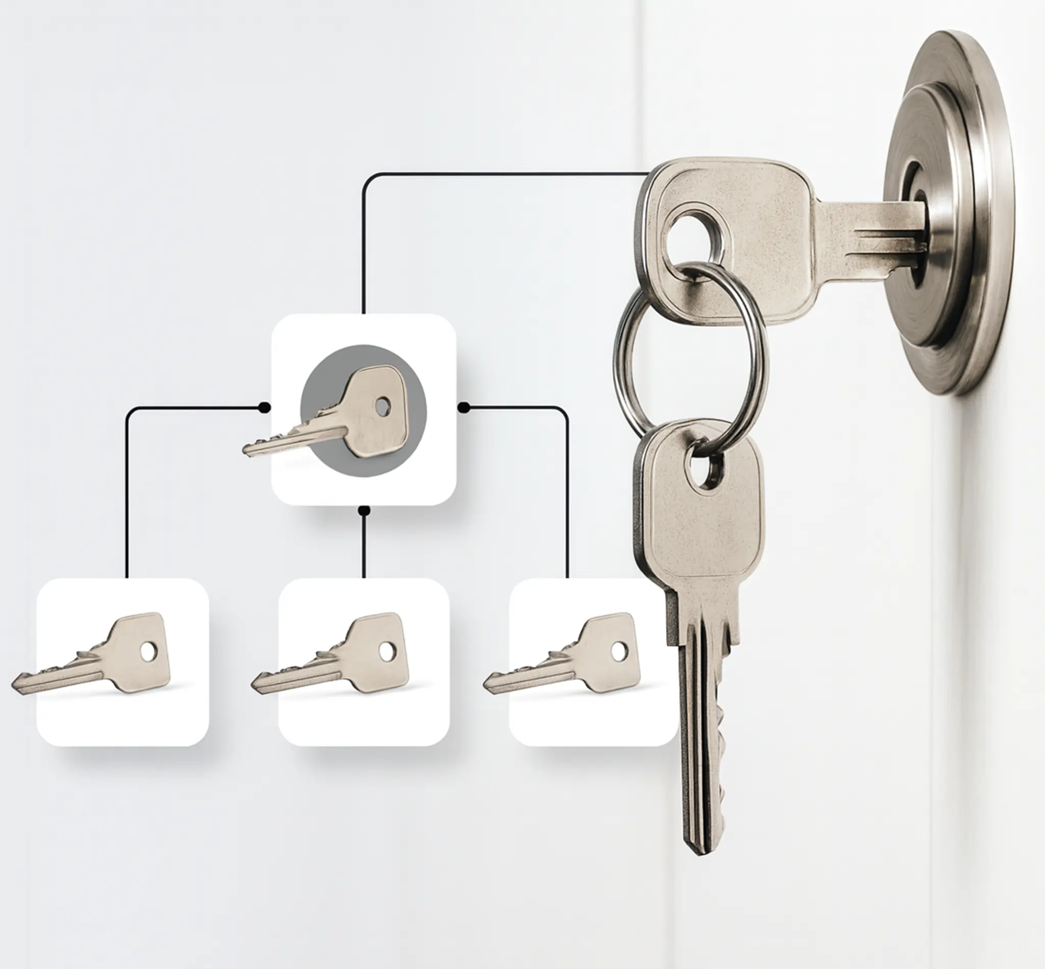 Locksmith Of Kirkland technician setting up a master key system for a commercial property